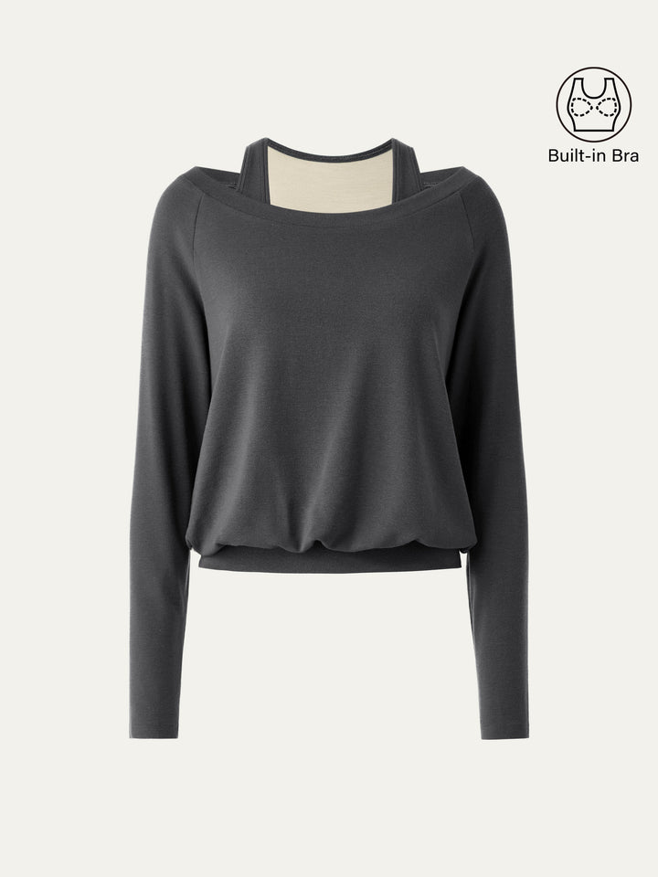 Heat-Tech Multi-Wear Layering Brami Top Blue Charcoal XS