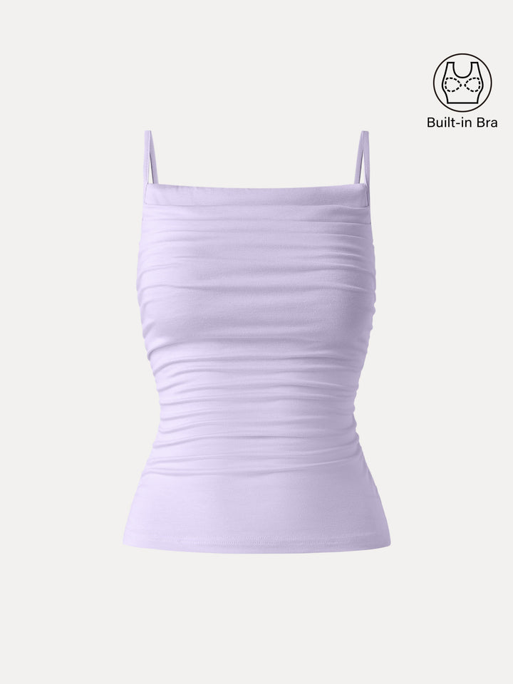 Adjustable Spaghetti Straps Side Ruched New Airy Brami Powder Lilac XS