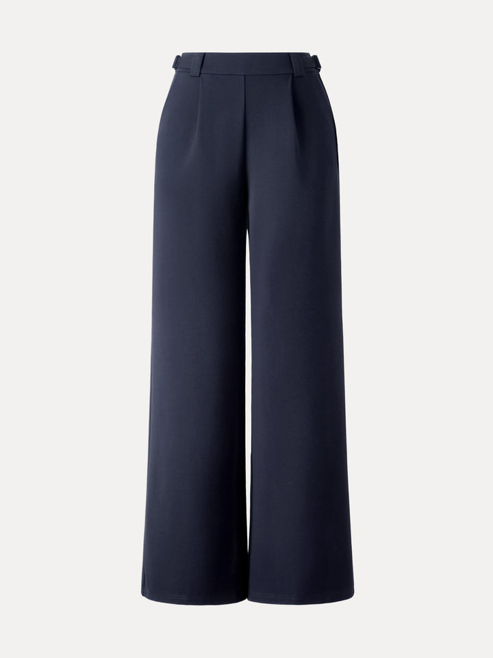 High Rise Pull-on Wide Leg Pant with Adjustable Bar