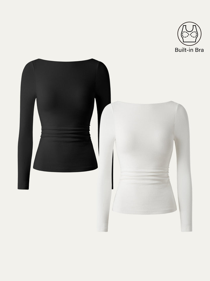 Open-Back Brami Top White/Black XS