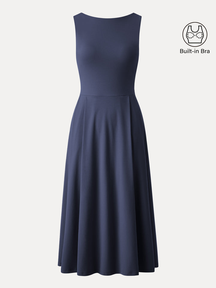ponte seamed flare midi dress Ogl Success Boatneck Midi Ponte Dress with Pockets – OGLmovede