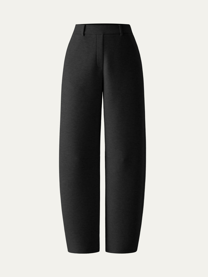 High Waisted Cozy Barrel Leg Pant Black XS