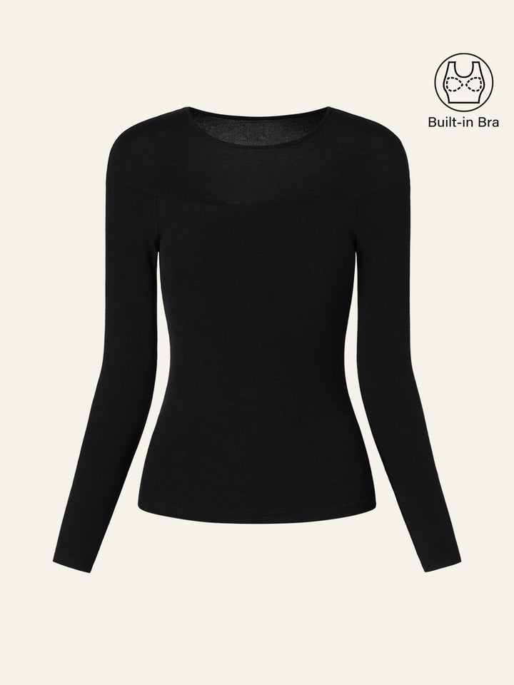 Tencel Wool Sheer Shoulder Brami Top