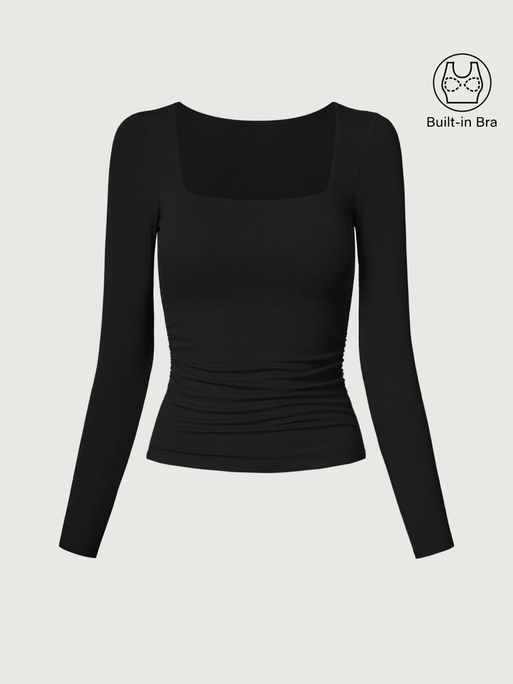 Square Neck Ruched Brami Top