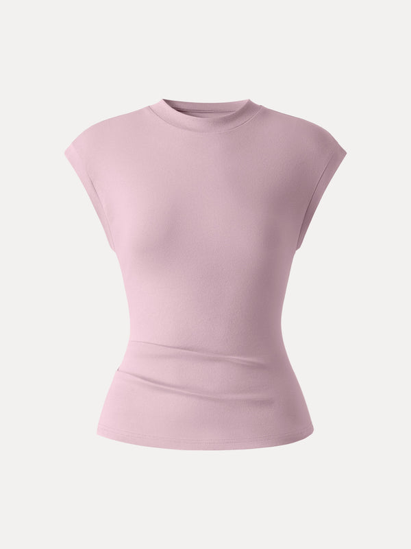 Cotton Lyocell Elevated Crew Neck Everyday Tee Millennial Pink XS
