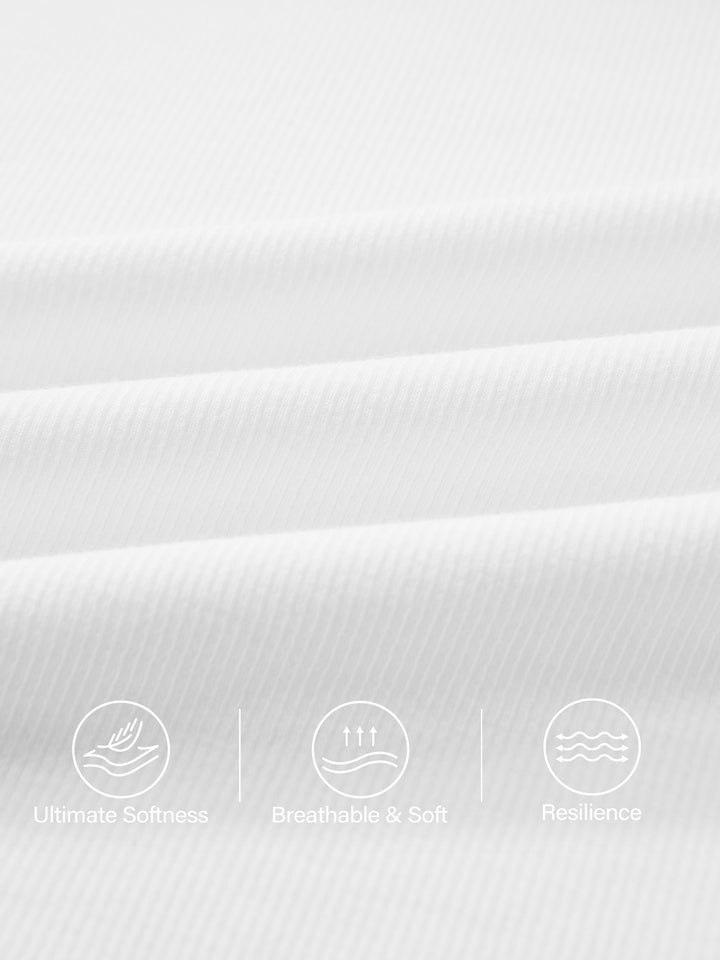 2Pcs Set Stretch Cotton Square Neck Cap Sleeve Brami