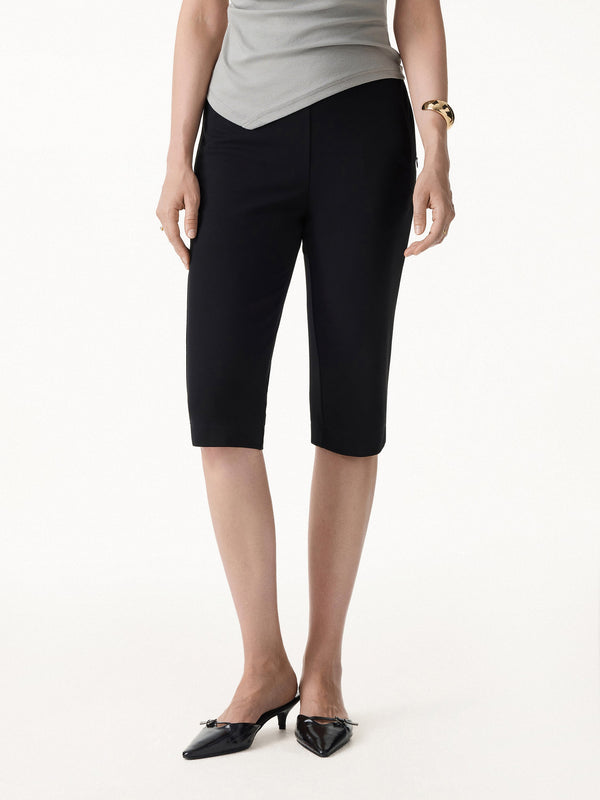 OGLmove Stretch Ponte Chic Capri Pants with Pockets
