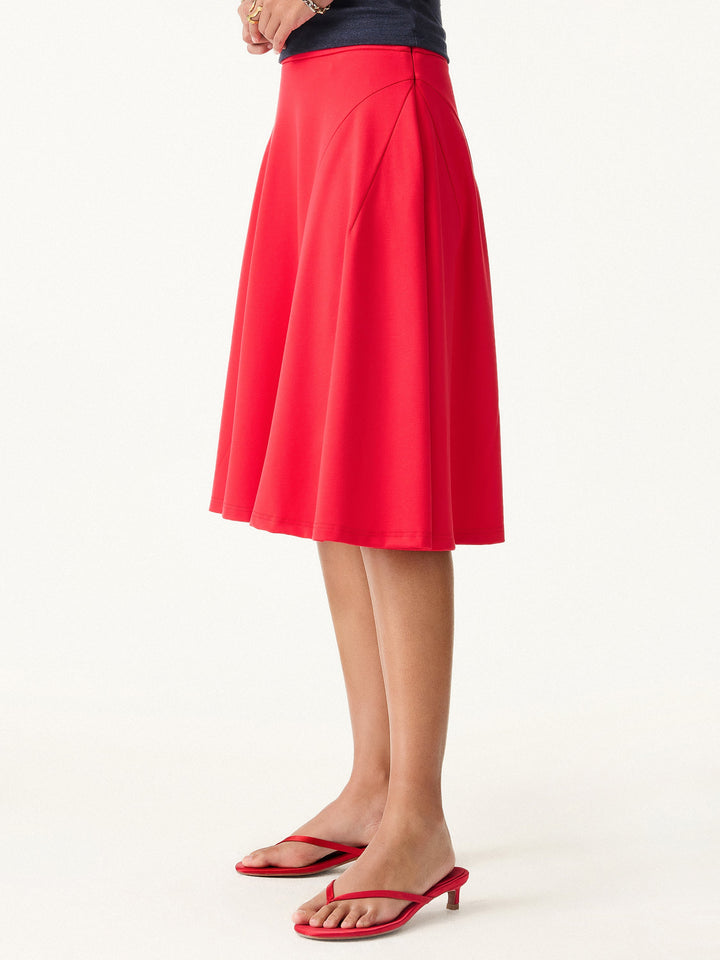 Ponte A-line Midi Pull-on Skirt
