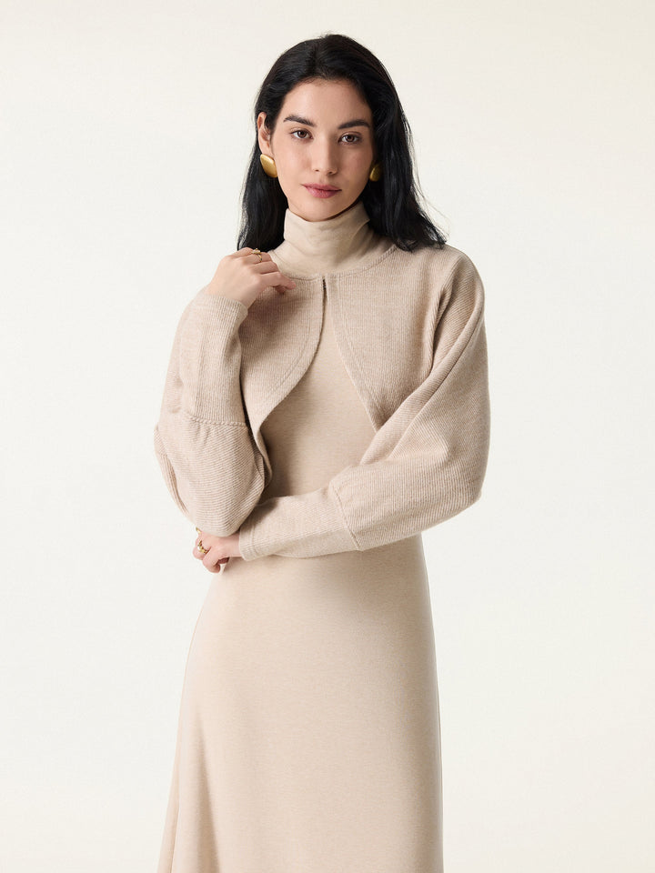 ProWarm Turtleneck Sleeveless Brami Dress with Cardigan