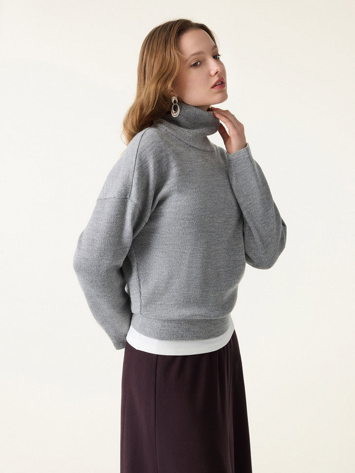 Turtleneck Relaxed Fit Long Sleeve Top