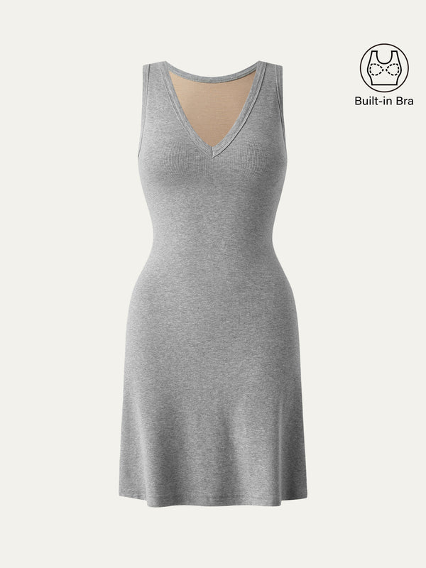 Flattering V-neck A-line New Airy Brami Tank Dress
