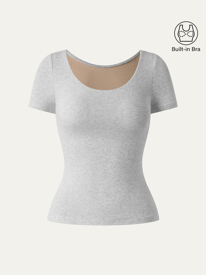 Scoop Neck Short Sleeve Cotton New Airy Brami