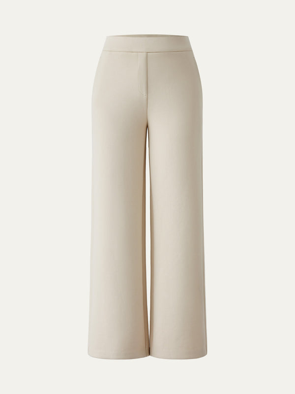 Textured Mid Rise Pull-on Straight Pant with Pockets