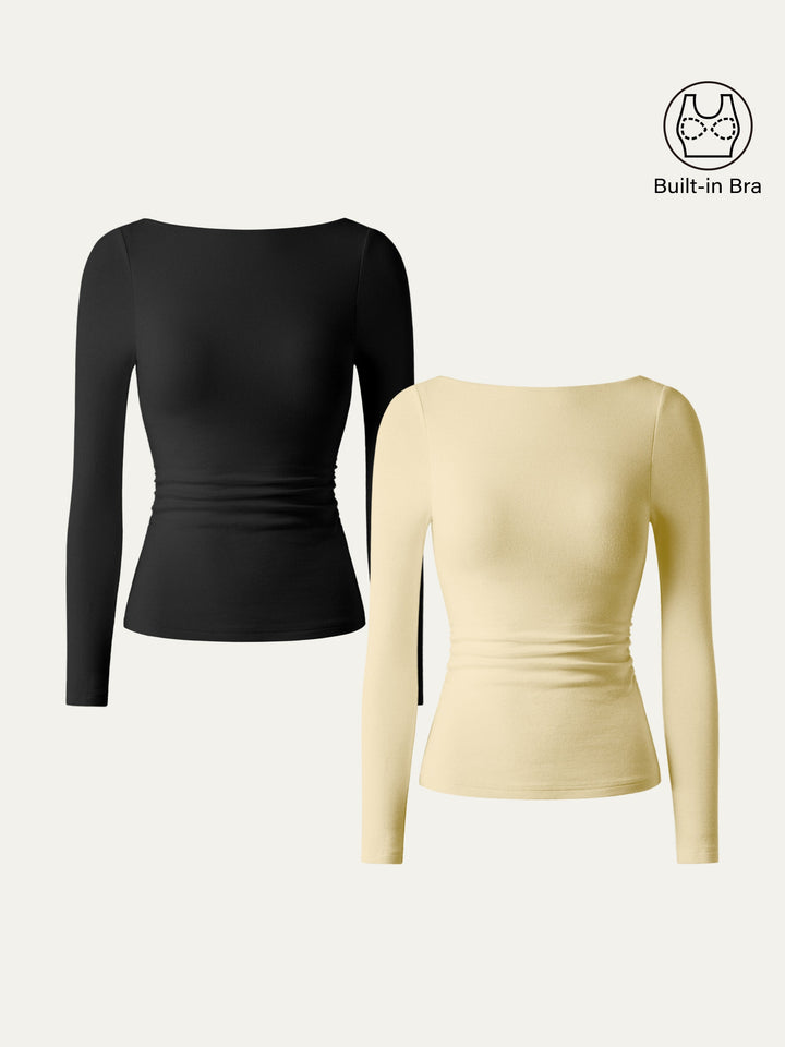 Open-Back Brami Top Black/Butter Yellow XS