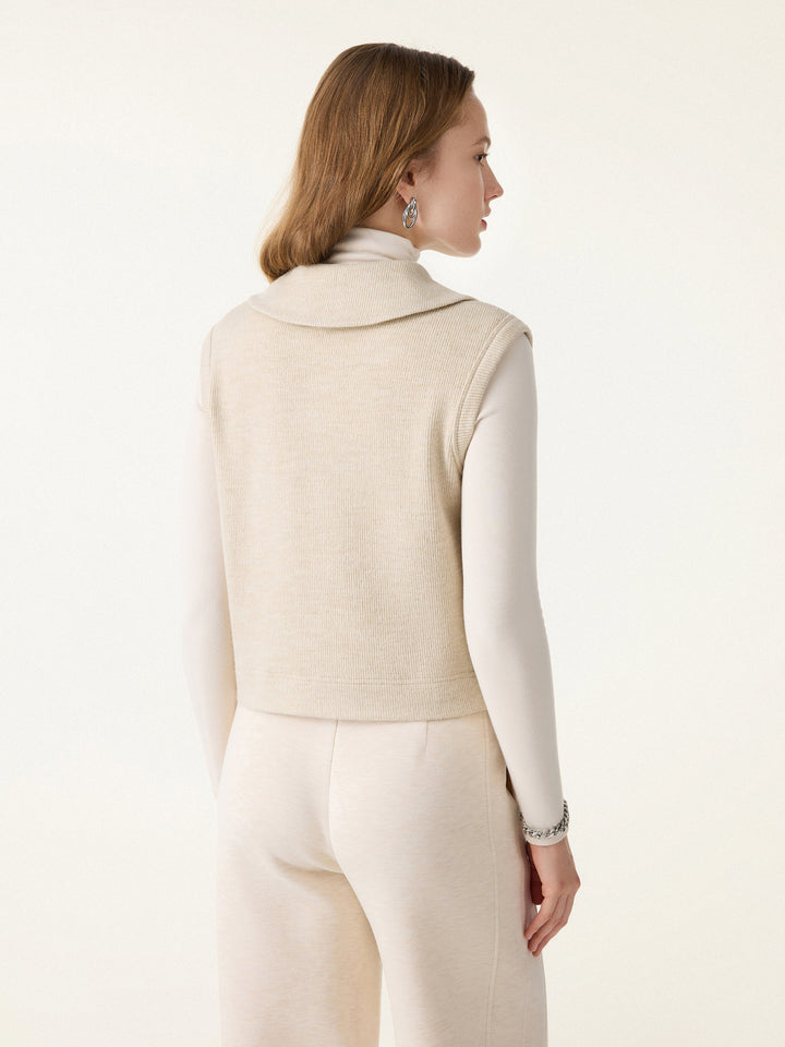 Cozy Warm Collared Sleeveless Vest Top