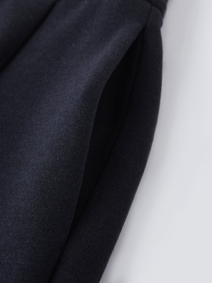 Cozy Warm Mid Rise Barrel Leg Pull-on Pants with Pockets