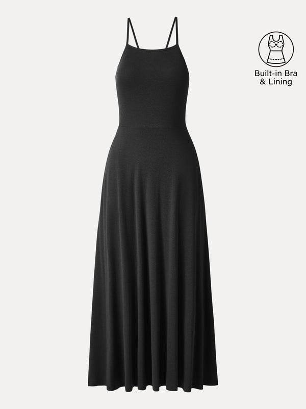 OGLmove Soft Spaghetti Midi Bra Dress