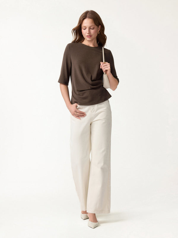 OGLmove Eco-Mousse® Round Neck Elbow Sleeve Top