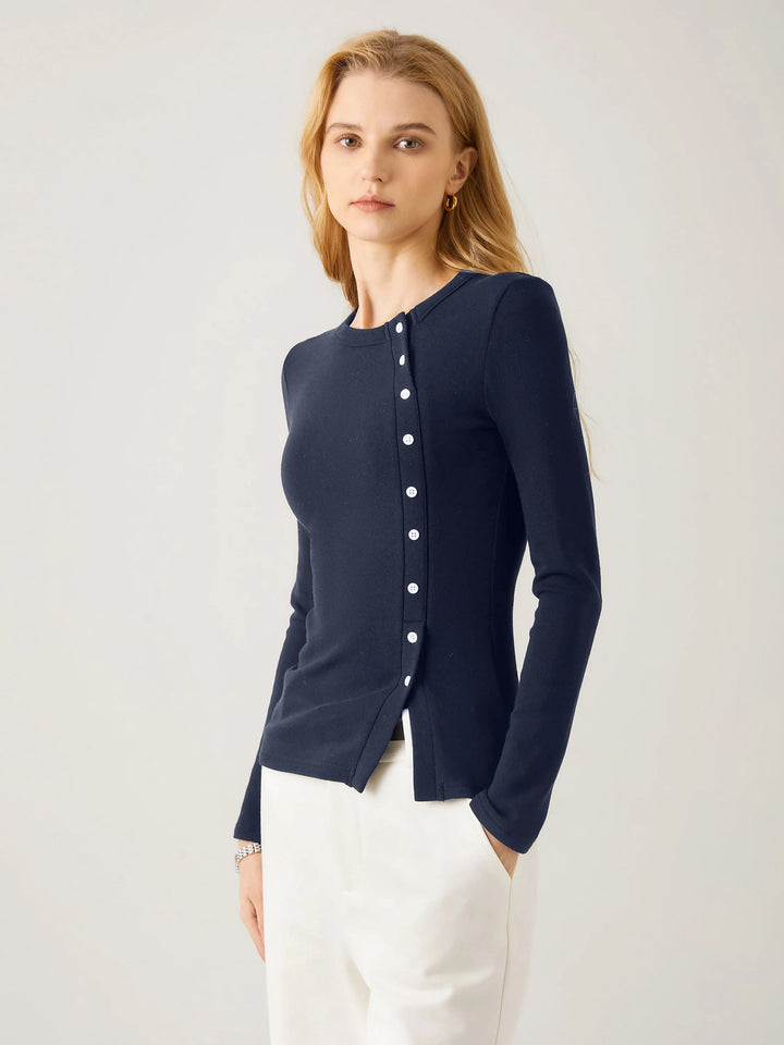 Asymmetrical Placket Top