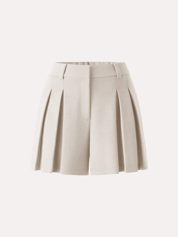 OGLmove Sandwashed Modal High Rise A-Line Pleated Shorts Morning Mist XS