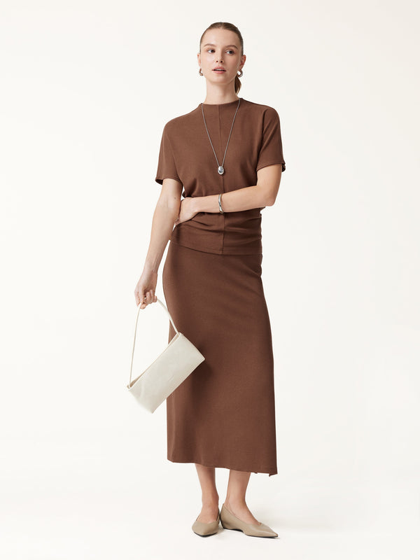 OGLmove Mock Neck Cap Sleeve Seamed Top