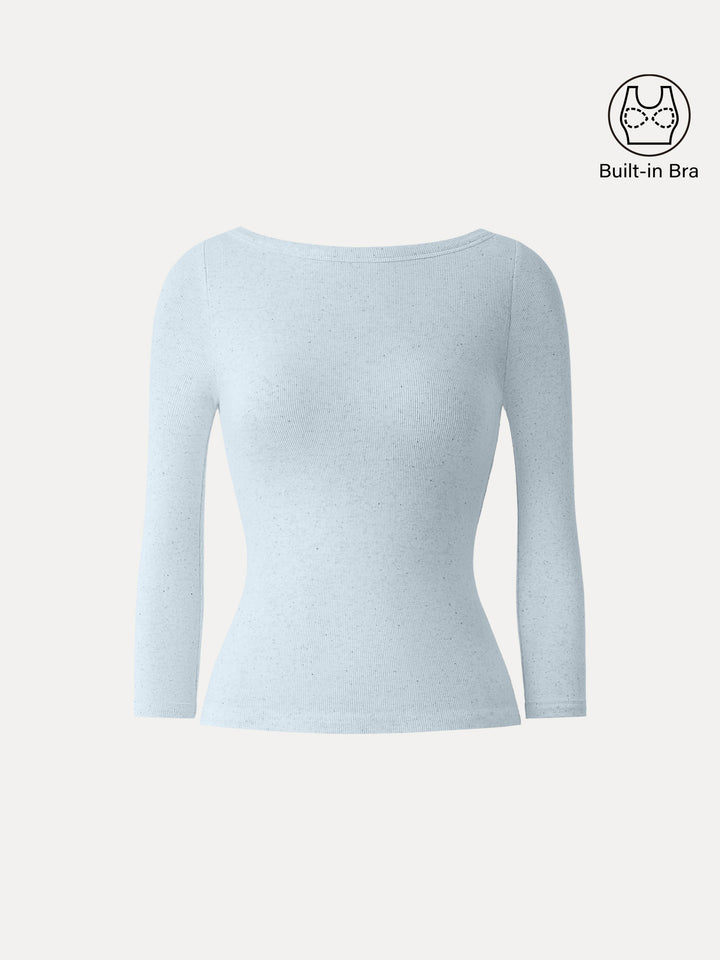 Boatneck 3/4 Sleeve Brami Top Columbia XS