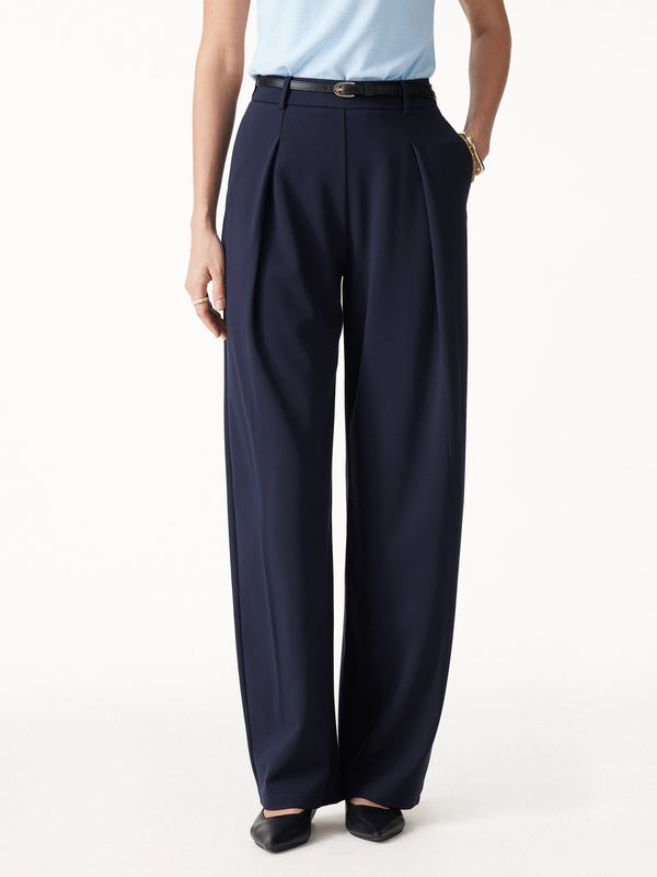 OGLmove Ponte High-Rise Barrel Pants with Pockets Smoky Navy XXS
