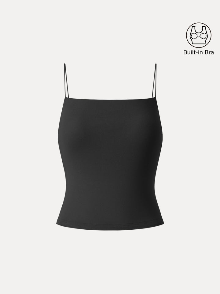 Essential Spaghetti Strap Cropped New Airy Brami Black XS