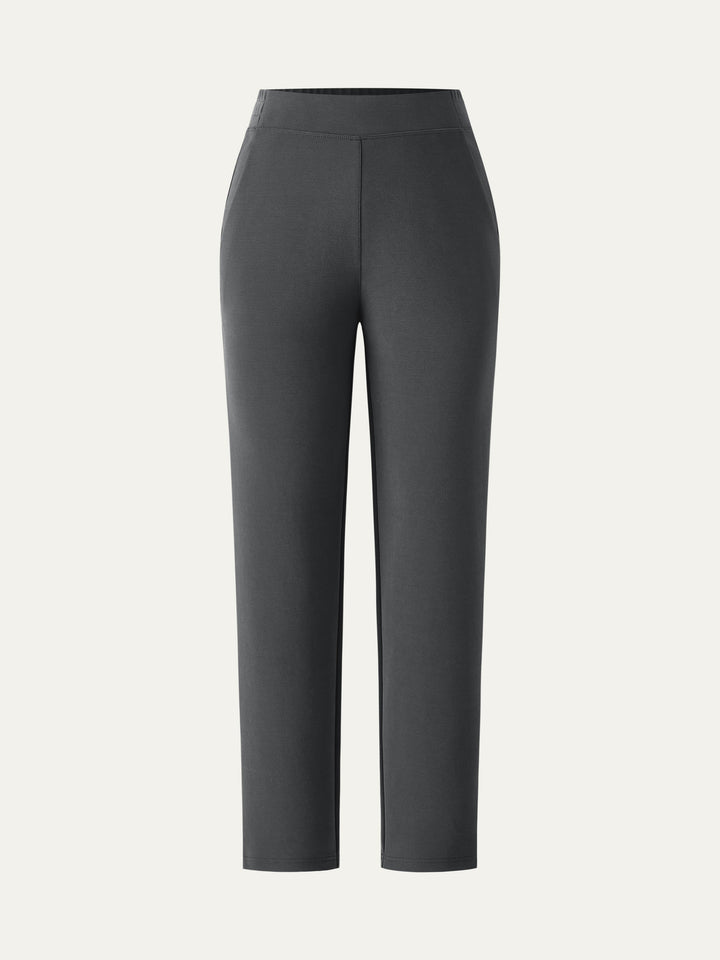 Mid Rise Pull-on Tapered Pants with Pockets Charcoal XS