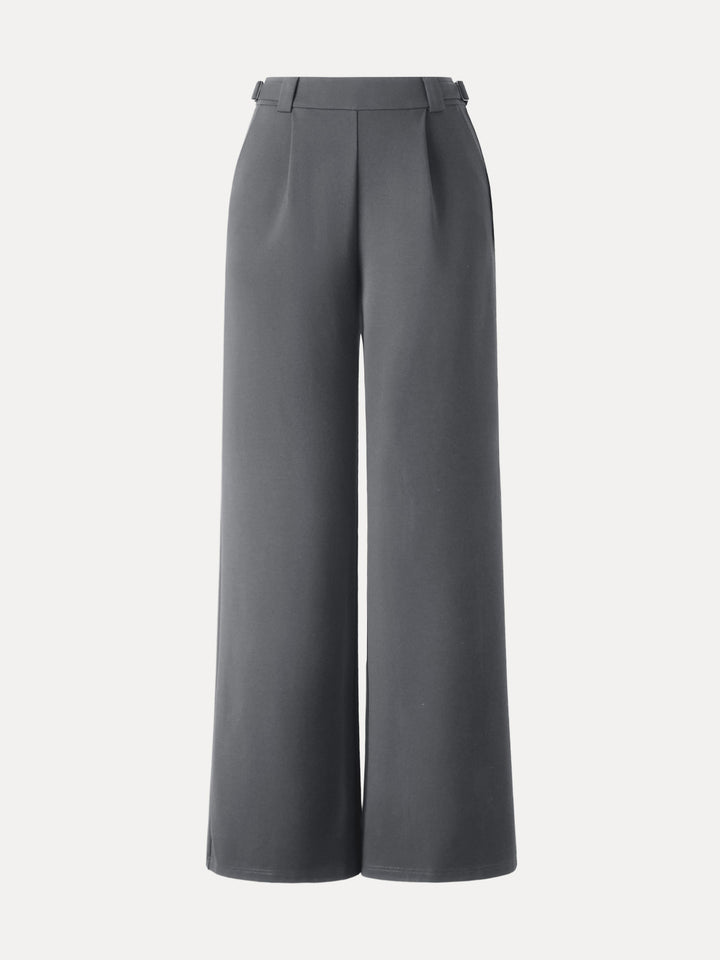 High Rise Pull-on Wide Leg Pant with Adjustable Bar Davy Grey XS