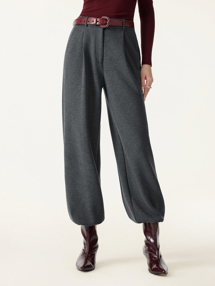 Cozy Warm High Rise Tapered Utility Pants with Pockets
