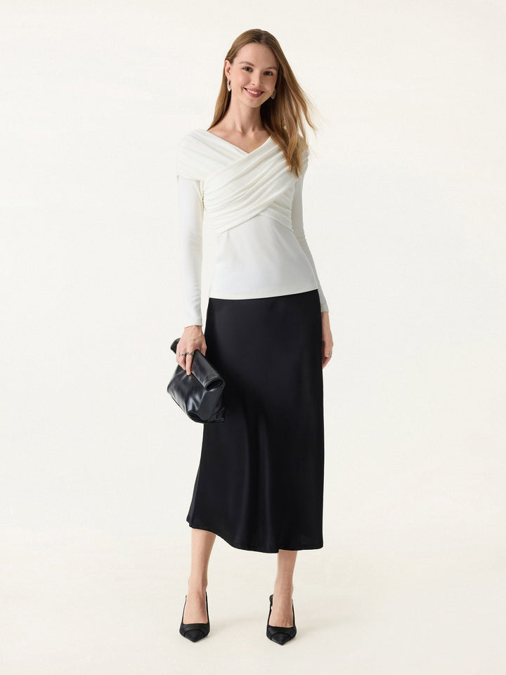 Ruched V-Neck Surplice Brami