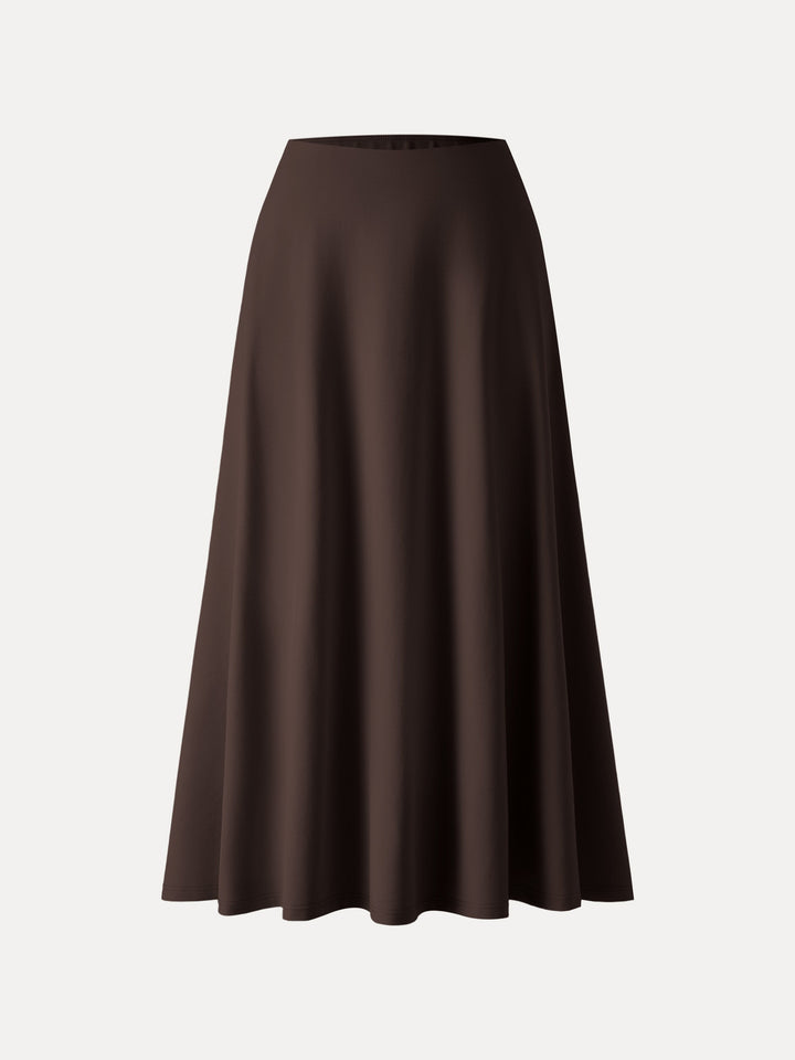 Wrinkle-Resistant High Rise Pull-on Maxi Skirts with Pockets