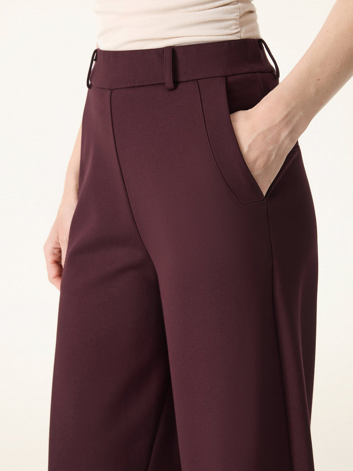 Mid Rise Wide Leg Pull-on Pants with Pockets