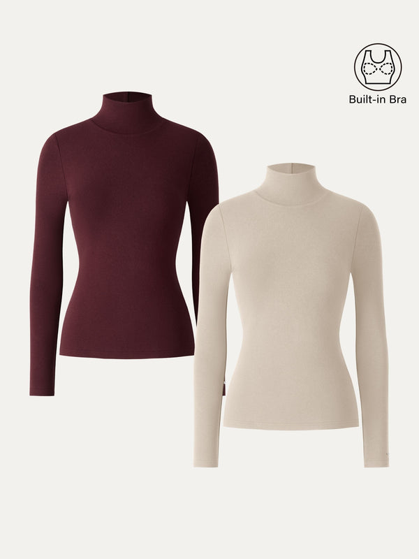 2Pcs Set ProWarm Turtleneck Long Sleeve Brami