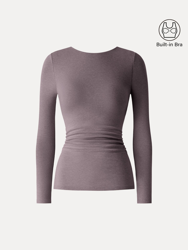 ProWarm Low-Back Side Ruched Brami Faded Purple XS