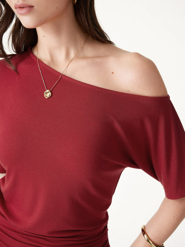 OGLmove CoolTouch Relaxed Short Sleeve Ruched Top