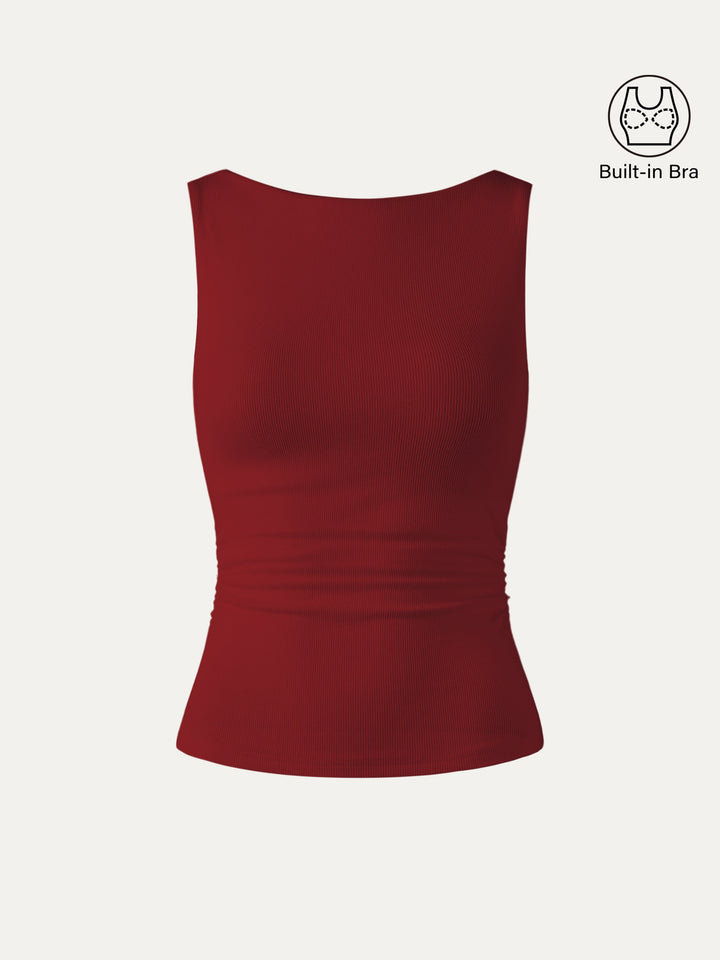Elastic Open Back Brami Tank Retro Red XS