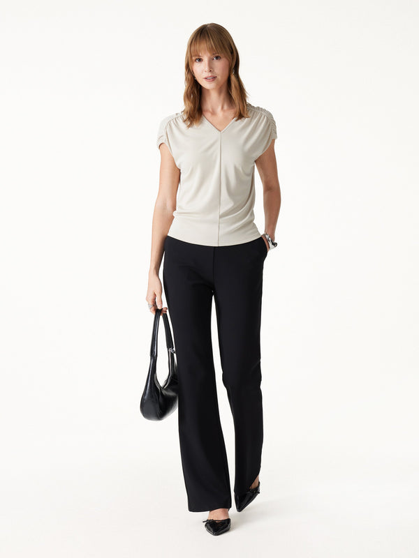 OGLmove Ponte High-Rise Slim Flared Pants with Pockets