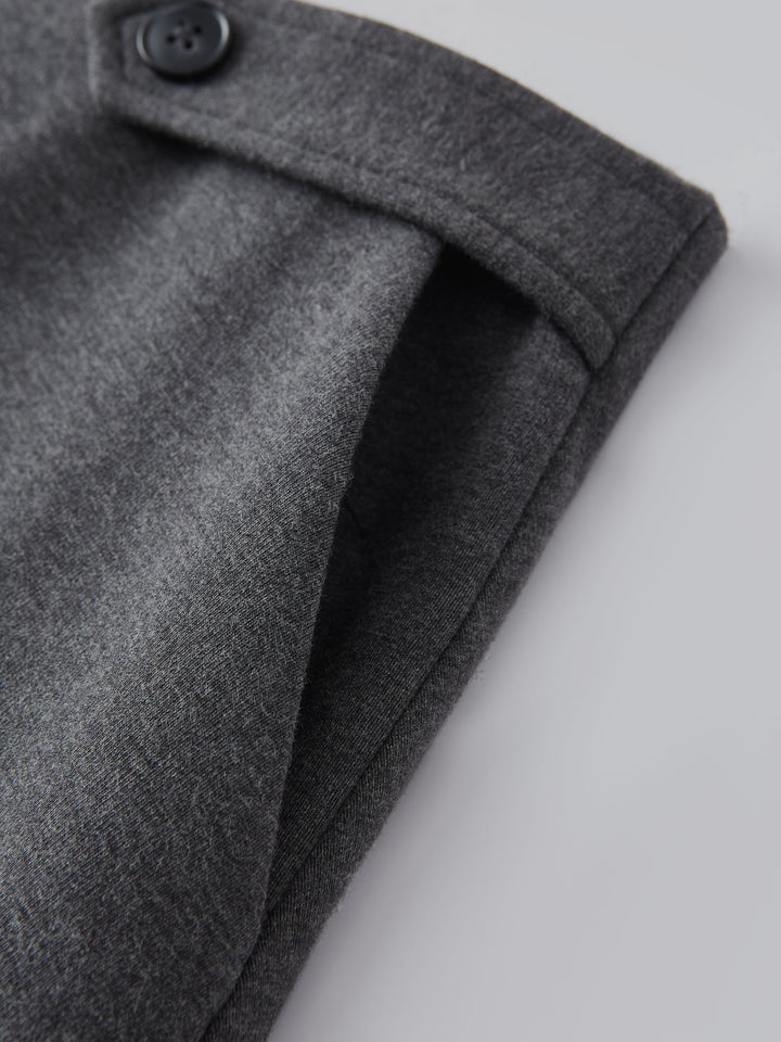 Cozy Warm Tailored Midi Circle Skirt with Pockets