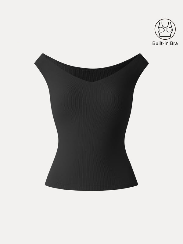 Essential V-neck New Airy Brami Plantive® Rich Black