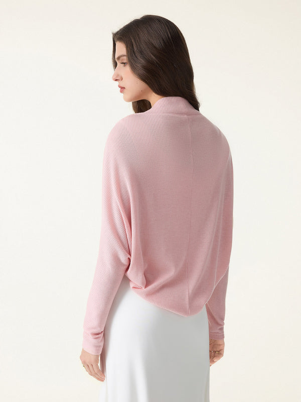 2Pcs Set Knit Shrug Sweater & Cowl Neck Midi Bra Dress