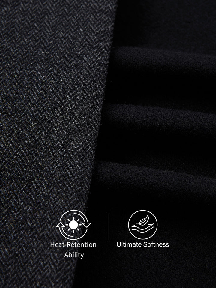 Herringbone High Rise Tapered Leg Trousers with Pockets