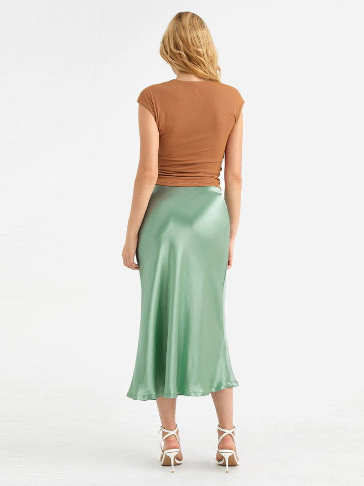 Silk-Like Bias-Cut Slip Skirt