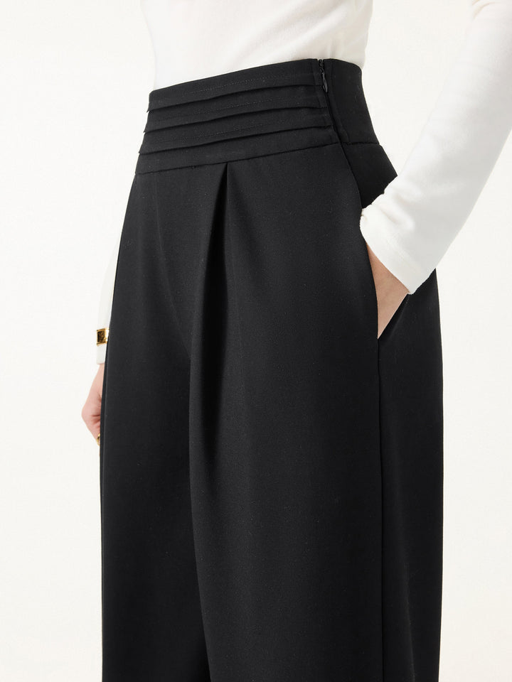 Chic High Rise Wide Leg Trousers with Pockets