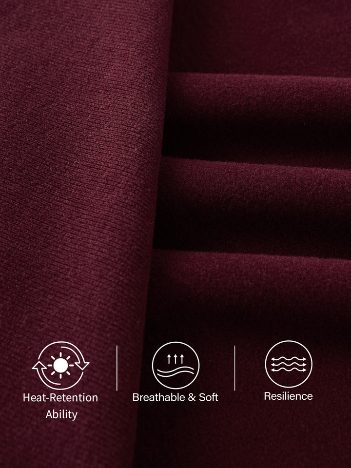 2Pcs Set Mockneck Batwing Sleeve Brami & Midi Pull-on A-Line Skirt with Pockets