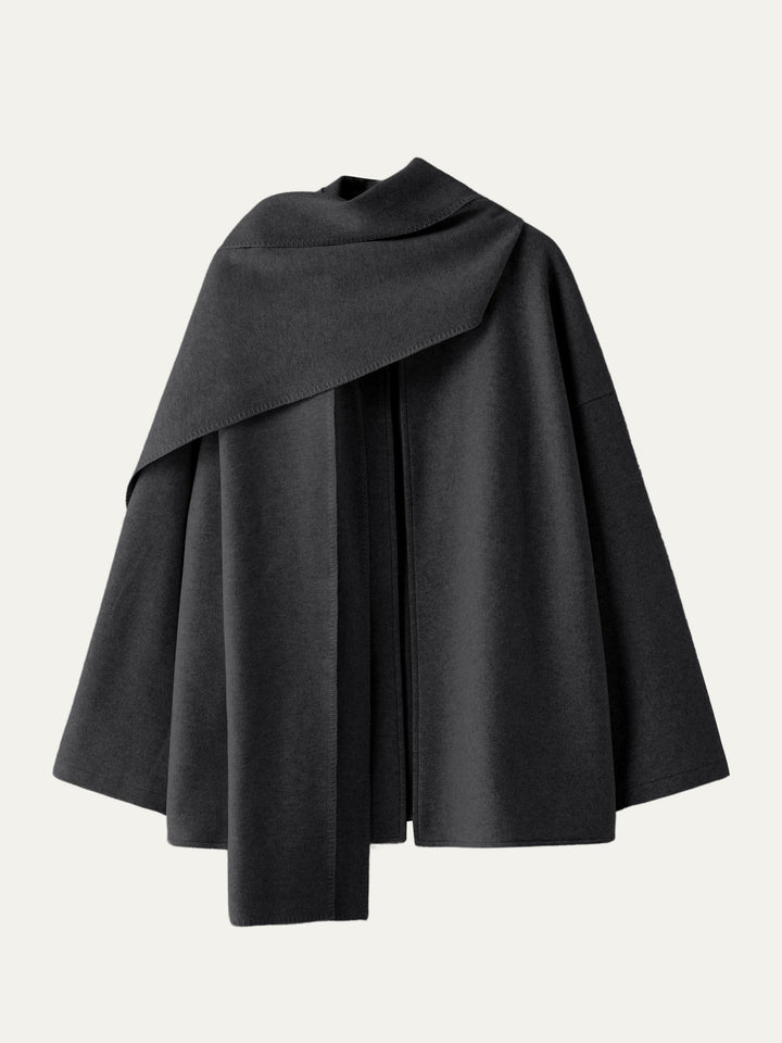 Mock Neck Crop Top & Mermaid Maxi Skirt & Scarf Jacket Jacket Heather Black