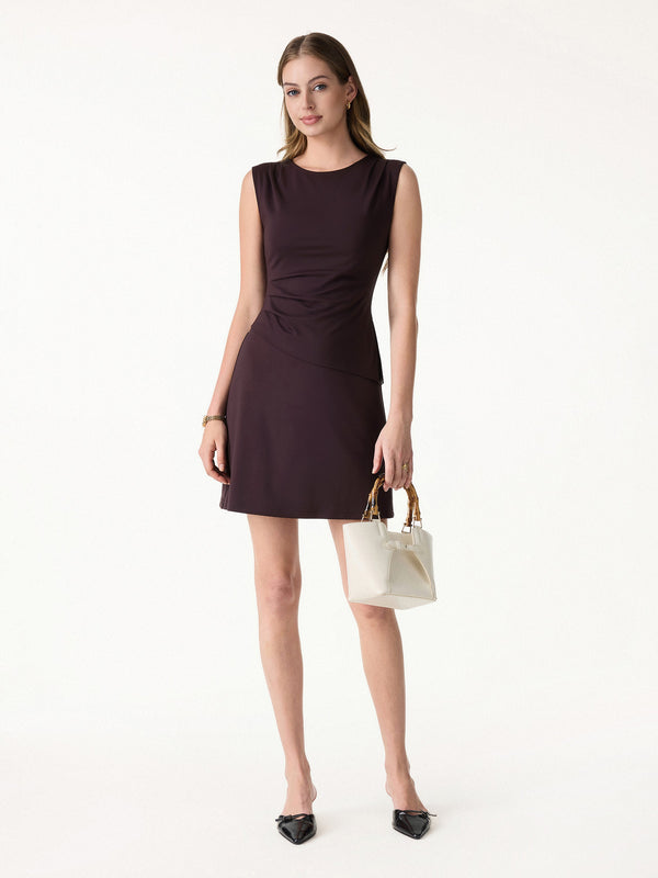 OGLmove Effortless Wide Shoulder Tucked Asymmetrical Hem Sleeveless Top