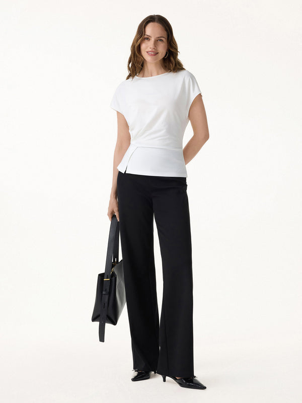 OGLmove Cooling Ponte Relaxed Round Neck Tucked Top