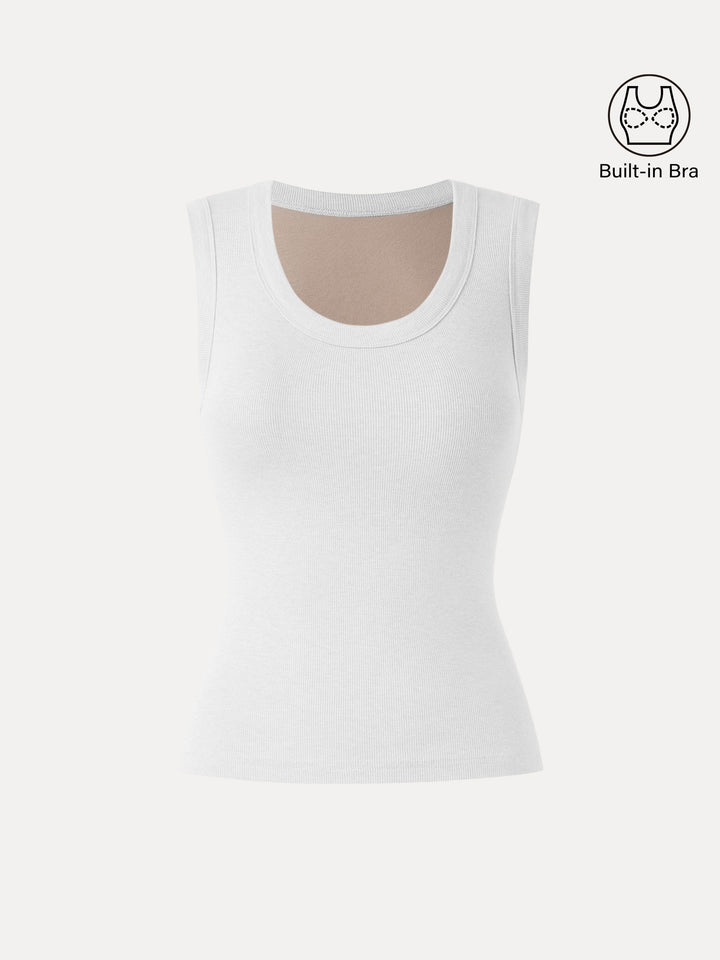 Stretch Cotton Scoopneck New Airy Brami Tank White XS